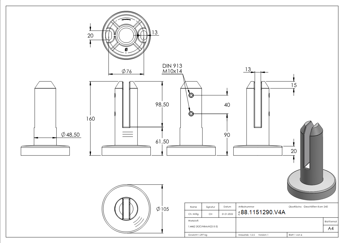 Bodenglashalter rund-88-1151290.V4A