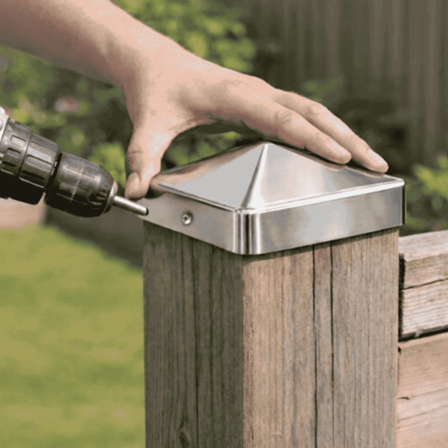 Pfostenkappe 70x70 mm Edelstahl V2A glaenzend poliert – 10er Set inkl. Schrauben-60220-70-012