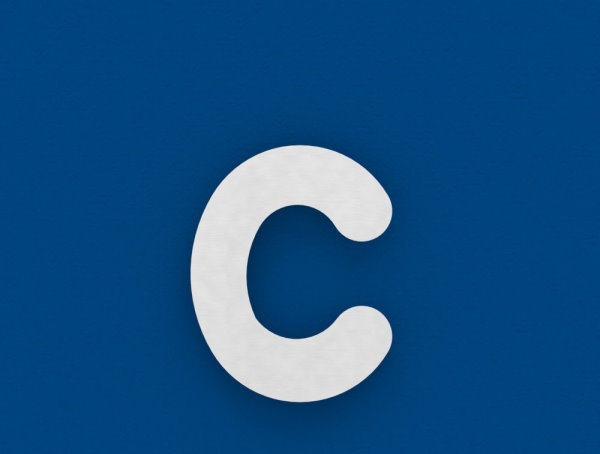 Buchstabe c - gross - Masse- 200 mm x 300 mm - V2A-11-8076.4